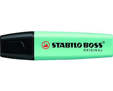 EVIDENZIATORE A PENNA STABILO BOSS ORIGINAL PASTEL SCALPELLO VERDE MENTA